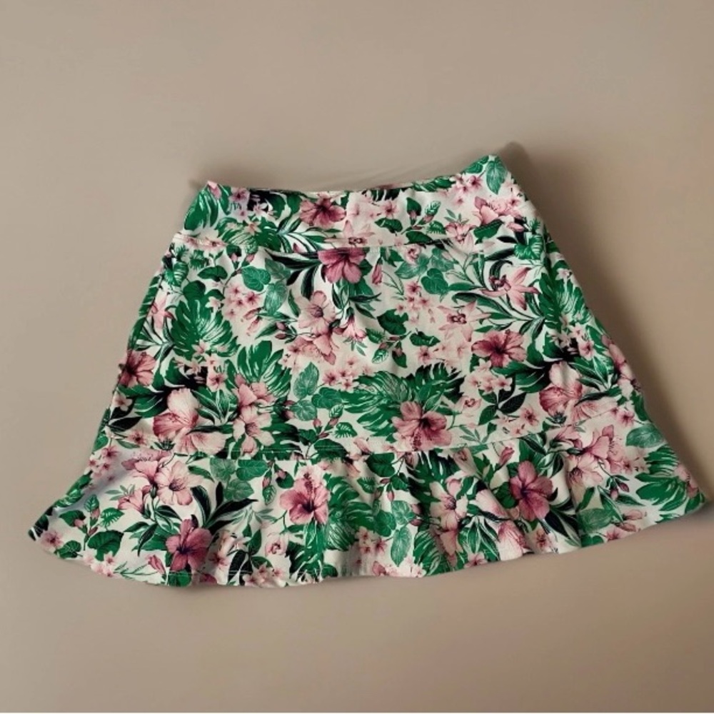 Tommy Bahama Golf S floral tennis skort stretch pull on skirt
